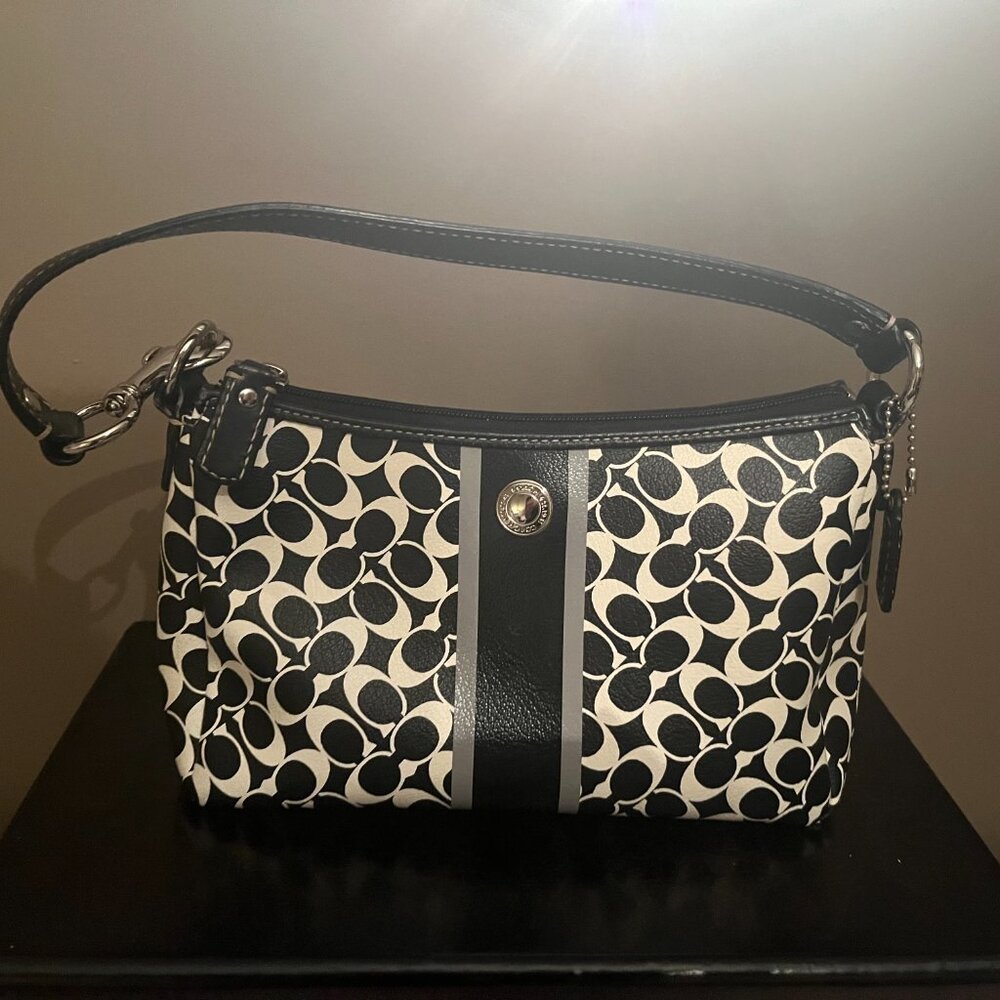 Coach Black and White Purse